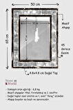 Squary Mistik Traverten Dekoratif Ayna – 50×65 cm