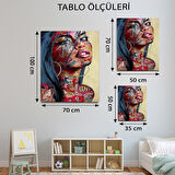 Pop Art Temalı, Kadın Portre Tablo-TBL945