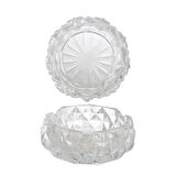 Dazzling Yuvarlak Cam Kristal Lüks Küllük - Kül Tablası - Yuvarlak Kül Tabağı 11 Cm