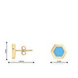 14 Ayar Sarı Altın Geometrik Figürlü Küpe
