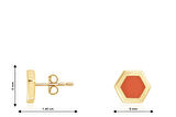 14 Ayar Sarı Altın Mineli,Geometrik Figürlü Küpe