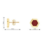 14 Ayar Sarı Altın Mineli,Geometrik Figürlü Küpe