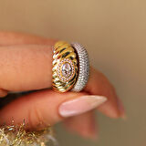 14 Ayar Sarı Altın Trend Yüzük