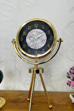 45 X 26 Cm Mini Tripod Metal Gold Masa Saati