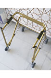 Çocuk Dört Tekerlekli, Frenli, Katlanabilir, Boy Ayarlı Ters Walker - Yürüteç Büyük Boy(66 - 83 Cm)