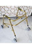 Çocuk Dört Tekerlekli, Frenli, Katlanabilir, Boy Ayarlı Ters Walker - Yürüteç Küçük Boy (50 - 65 Cm)