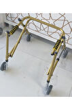 Çocuk Dört Tekerlekli, Frenli, Katlanabilir, Boy Ayarlı Ters Walker - Yürüteç Küçük Boy (50 - 65 Cm)
