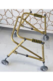 Çocuk Dört Tekerlekli, Frenli, Katlanabilir, Boy Ayarlı Ters Walker - Yürüteç Küçük Boy (50 - 65 Cm)