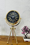 45 X 26 Cm Mini Tripod Metal Gold Masa Saati