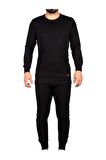 Unisex Siyah Alt Üst Takım Termal Içlik bere hediyeli