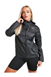 Essential Running Full-Zip Hoodie Siyah Kadın Koşu Ceketi ve Yağmurluk