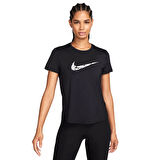 Dri-Fit Swoosh Running Standart Kesim Siyah Kadın Spor Tişört