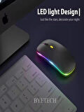 Kablosuz Şarjlı,bluetooth, Ultra Slim Led, 2.4 Ghz,2400 Dpı, Sessiz Tık _ Gecikmesiz, Oyuna Uygun