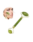 Jade Stone Yüz Bakım Seti Gua Sha ve Roller Masaj Taşı