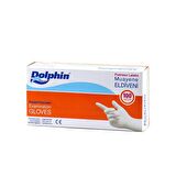 Dolphin Beyaz Lateks Eldiven Pudrasız (M) 100 lü Paket