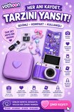 k Çantalı Dijital Retro Video Kamera mp x Zoom Işıklı (gb) Kart Dijital Fotoğraf Makinesi Mor -MİRAYLİFE