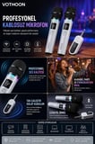 Kablosuz Karaoke Çift Mikrofon 6.5 Mm Sahne Parti Düğün Aktivite Amfi Hoparlör -MİRAYLİFE