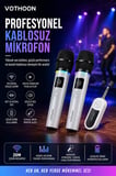 Kablosuz Karaoke Çift Mikrofon 6.5 Mm Sahne Parti Düğün Aktivite Amfi Hoparlör -MİRAYLİFE