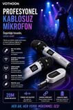 Kablosuz Karaoke Çift Mikrofon 6.5 Mm Sahne Parti Düğün Aktivite Amfi Hoparlör -MİRAYLİFE