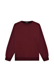 Unisex Basic Bisiklet Yaka İçi Polarlı Oversize Sweatshirt