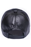 Siyah Unisex Deri Beyzbol Şapka