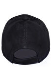 Siyah Süet Deri Unisex Beyzbol Şapka