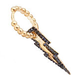 Masaliko Şimşek Gümüş Küpe KP2342, 925 Ayar Gümüş Küpe, Altın Kaplama, Zirkon Taşlı