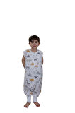 Naturtouch %100 Pamuklu Müslin Dinazor Desenli Kısa Kollu Fermuarlı Uyku Tulumu