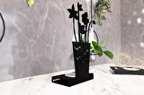 M&C Concept Flower Model - 1 Tekli Metal Mumluk - Siyah
