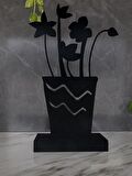 M&C Concept Flower Model - 1 Tekli Metal Mumluk - Siyah