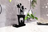 M&C Concept Flower Model - 2 Tekli Metal Mumluk - Siyah