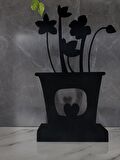 M&C Concept Flower Model - 2 Tekli Metal Mumluk - Siyah