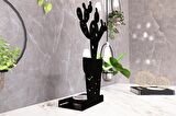 M&C Concept Flower Model - 3 Tekli Metal Mumluk - Siyah