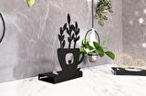 M&C Concept Flower Model - 6 Tekli Metal Mumluk - Siyah