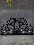 M&C Concept Flower 5'li Metal Mumluk - Siyah