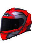 Storm 2 Faster Mat Kırmızı Kapalı Motosiklet Kaskı Siyah Camlı