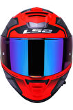 Storm 2 Faster Mat Kırmızı Kapalı Motosiklet Kaskı  Gökkuşağı Camlı
