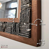 Scratch Siyah Mermer Dekoratif Ayna - 40×40 cm