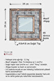 Çiçek Temalı - Desenli Mermer Dekoratif Ayna - 34x34cm - 010.1