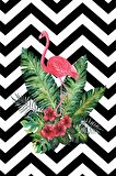 Siyah Flamingo Dokuma Leke Tutmaz Masa Örtüsü MSO099