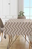 Vizon Zigzag Desenli Dokuma Leke Tutmaz Masa Örtüsü MSO139