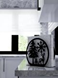 M&C Concept Yılbaşı Model-4 Metal Desenli Peçetelik - Siyah