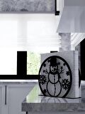 M&C Concept Yılbaşı Model-5 Metal Desenli Peçetelik - Siyah