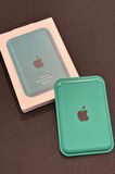 Apple Iphone Uyumlu Telefon Arkası Magsafe Silikon Cüzdan Kartlık İos 12/13/14/15/16 Ölçüleri 10x6cm - Yeşil