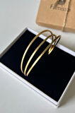 Gold Kaplama Düz Kumlu Model 3 lü Çelik Ajda Model Bilezik (65 mm)