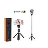 Tripod Bluetooth Kumandalı Kablosuz Selfie Çubuğu Monopod