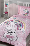 Ranforce Tek Kişilik Çocuk Uyku Seti-unicorn Pembe