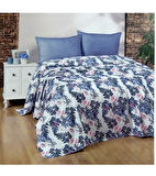 Jolly Home %100 Pamuk Doğal Çift Kişilik Pike 200x230 (Tek Pike)-Yaprak Füme