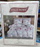Jolly Home 4 Mevsim Çift Kişilik Kapitoneli Nevresim Takımı-Lina Mürdüm