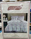 Jolly Home 4 Mevsim Çift Kişilik Kapitoneli Nevresim Takımı-Melina Lila Mint